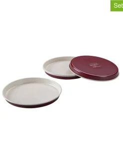 Dr. Oetker Kochgeschirr<4er-Set: Schichtkuchen-Backformen in Dunkelrot- Ø 17 cm