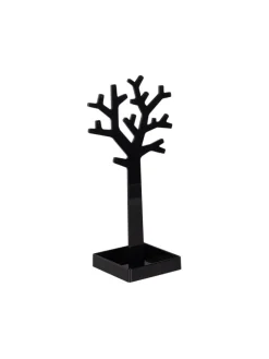 relaxdays Schmuckkästen<2er-Set: Schmuckständer Baum in Schwarz/Weiß