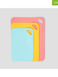 Homla Koch- & Backutensilien<3er-Set: Schneidebretter "Solare" in Rosa/ Gelb/ Hellblau
