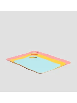 Homla Koch- & Backutensilien<3er-Set: Schneidebretter "Solare" in Rosa/ Gelb/ Hellblau