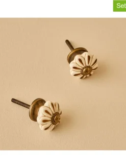 BELLA MAISON Wohndekoration<2er-Set: Schrankgriffe ''Aeris'' in Creme - (H)6,5 x Ø 3 cm