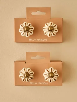 BELLA MAISON Wohndekoration<2er-Set: Schrankgriffe ''Aeris'' in Creme - (H)6,5 x Ø 3 cm