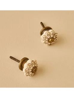 BELLA MAISON Wohndekoration<2er-Set: Schrankgriffe ''Dulcie'' in Creme - (H)6,5 x Ø 3 cm