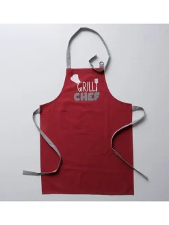 Boltze Küchentextilien<2er-Set: Schürzen "Grillzeit" in Rot/ Hellgrau - (L)84 x (B)60 cm