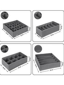 Songmics Aufbewahren & Servieren<8er-Set: Schubladen-Organizer in Grau