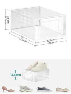 Songmics Regale & Schränke|Garderoben<8er-Set: Schuhboxen - (B)23,3 x (H)14,3 x (T)33,5 cm