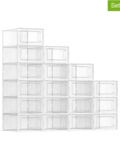 Songmics Regale & Schränke|Garderoben<18er-Set: Schuhboxen in Transparent - (B)23 x (H)14,3 x (T)33,5 cm