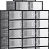 Songmics Regale & Schränke|Garderoben<18er-Set: Schuhboxen in Transparent/ Schwarz - (B)23 x (H)14 x (T)33,3 cm
