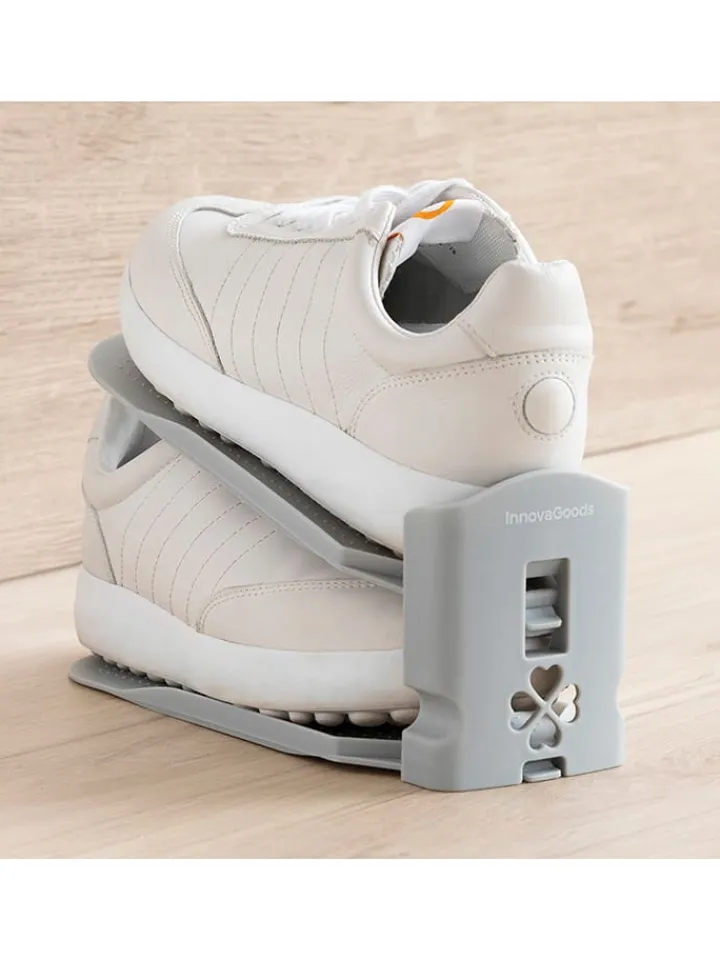 InnovaGoods Garderoben<6er-Set: Schuhorganizer in Grau - (B)26 x (H)10 x (T)10 cm