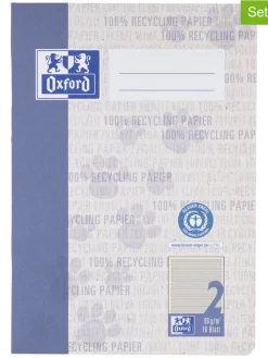 Oxford Büro- & Schulbedarf<15er-Set: Schulhefte " Recycling" in Blau - DIN A5