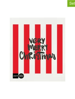 ppd Putz- & Waschutensilien<2er-Set: Schwammtücher ''Formart Merry'' in Rot/ Weiß - (L)20 x (B)17,2 cm