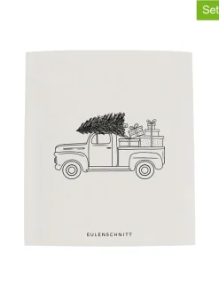 Eulenschnitt Putz- & Waschutensilien<3er-Set: Schwammtücher "Weihnachtsauto" in Weiß - (B)17 x (H)19,5 cm