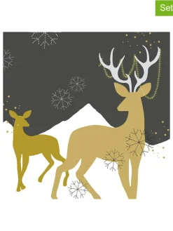 ppd Tisch- & Küchentextilien<2er-Set: Servietten ''Golden Deer'' in Grau/ Gold - 2x 20 Stück