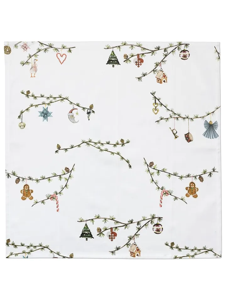 Kähler Tisch- & Küchentextilien<4er-Set: Servietten "Hammershøi Christmas" in Weiß/ Bunt - (L)45 x (B)45 cm