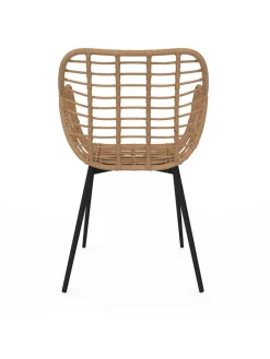 IDOMYA Essentials Sitzmöbel<2er-Set: Sessel "Cuba" in Hellbraun/ Schwarz - (B)51 x (H)80 cm