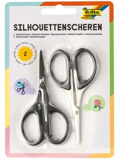 folia PAPER Kreativbedarf & Do-It-Yourself<2er-Set: Silhouettenscheren in Schwarz - (L)10,5 cm