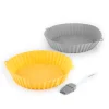 InnovaGoods Küchenelektronik<2er-Set Silicon-Einsätze für Heißluftfritteusen in Gelb/ Grau - Ø 21,5 cm