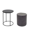 MCW Möbel-Sets<2er-Set Sitzhocker und Beistelltisch K48, Schwarz