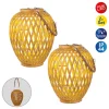 näve Außenbeleuchtung<2er-Set: Solar-Dekoleuchte "Cesto" in Hellbraun - (H)24 x Ø 20 cm