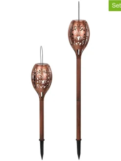 Garden Hero Außenbeleuchtung|Außenleuchten<2er-Set: Solar-Gartenstecker in Kupfer