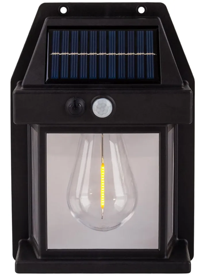 näve Außenbeleuchtung|Außenleuchten<2er-Set Solar-Wandleuchte "Mira" in Schwarz - (B)12 x (H)17 cm