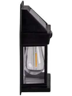 näve Außenbeleuchtung|Außenleuchten<2er-Set Solar-Wandleuchte "Mira" in Schwarz - (B)12 x (H)17 cm