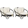 Beliani Gartenmöbel<2er-Set Sonneninsel ROSSANO in Schwarz/Beige