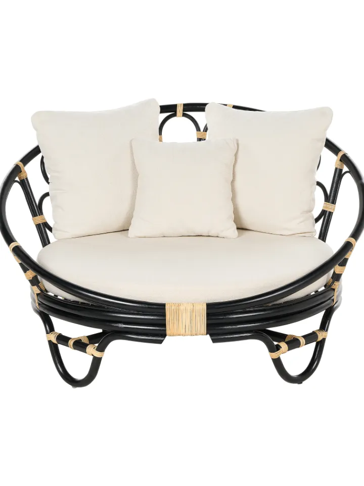 Beliani Gartenmöbel<2er-Set Sonneninsel ROSSANO in Schwarz/Beige