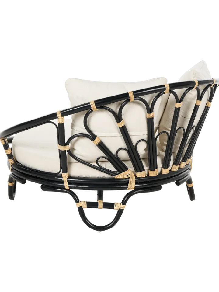 Beliani Gartenmöbel<2er-Set Sonneninsel ROSSANO in Schwarz/Beige