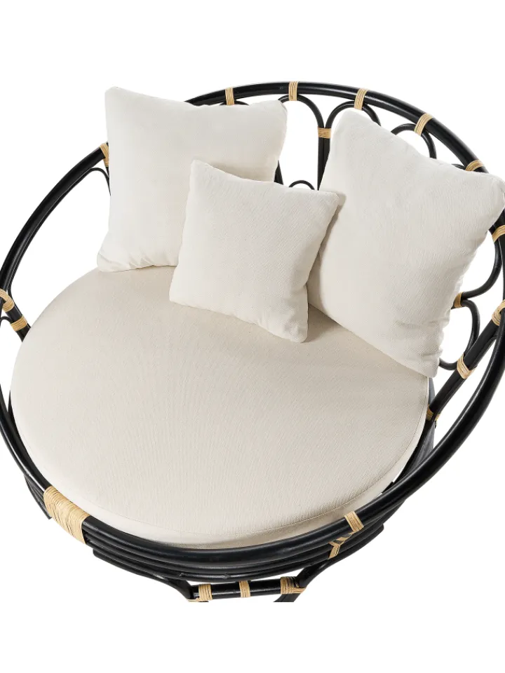 Beliani Gartenmöbel<2er-Set Sonneninsel ROSSANO in Schwarz/Beige