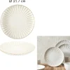 THE HOME DECO FACTORY Gedeckter Tisch<6er-Set: Speiseteller ''Vlora'' in Creme - Ø 21,7 cm