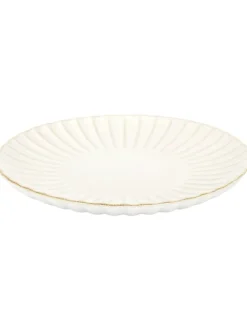THE HOME DECO FACTORY Gedeckter Tisch<6er-Set: Speiseteller ''Vlora'' in Creme - Ø 21,7 cm