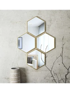 THE HOME DECO FACTORY Spiegel<4er-Set: Spiegel in Gold - (B)23 x (H)20 cm