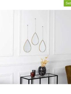 THE HOME DECO FACTORY Spiegel<3er-Set: Spiegel in Gold in Gold - (B)19 x (H)27 cm