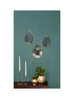 THE HOME DECO FACTORY Spiegel<3er-Set: Spiegel in Gold in Gold - (B)19 x (H)27 cm