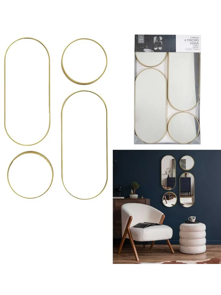 THE HOME DECO FACTORY Spiegel<4er-Set: Spiegel in Gold in Gold