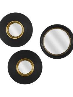 The Concept Factory Spiegel<3er-Set: Spiegel in Schwarz - Ø 25,5 cm