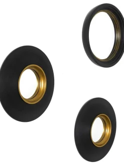 The Concept Factory Spiegel<3er-Set: Spiegel in Schwarz - Ø 25,5 cm