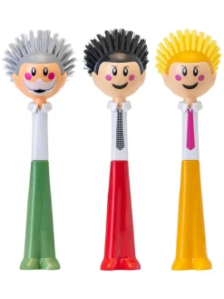 Vigar Putz- & Waschutensilien<3er-Set: Spülbürsten "Dolls" in Grün/ Rot/ Gelb - (H)26,5 cm