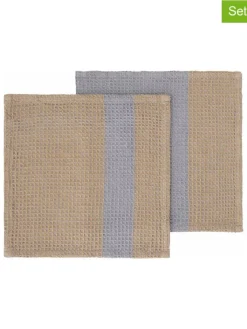 Blomus Küchentextilien|Tisch- & Küchentextilien<2er-Set: Spültücher "Gano" in Beige/ Grau - (L)25 x (B)25 cm