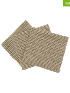 Blomus Küchentextilien|Tisch- & Küchentextilien<3er-Set: Spültücher "Wipe Perla" in Beige - (L)25 x (B)25 cm