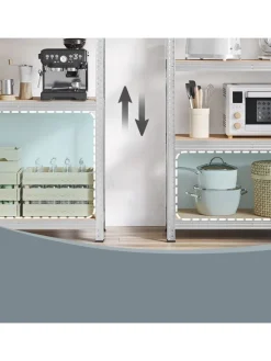 Songmics Regale & Schränke<2er-Set: Standregale in Beige/ Silber - (B)120 x (H)200 x (T)60 cm