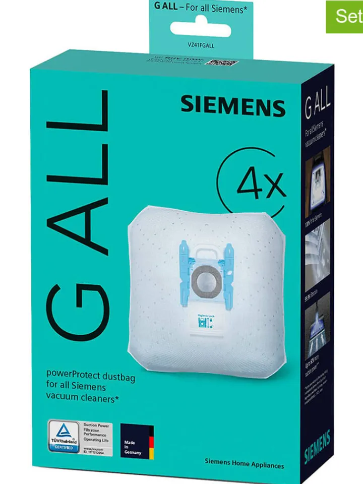 Siemens Klima & Haushalt|Staubsauger<4er-Set: Staubsaugerbeutel in Weiß