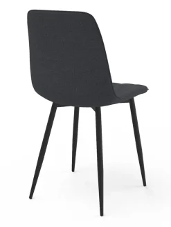 IDOMYA Factory Sitzmöbel<6er-Set: Stühle "Fiona" in Dunkelgrau/ Schwarz - (B)46 x (H)88 x (T)55 cm
