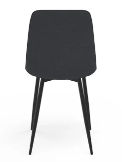 IDOMYA Factory Sitzmöbel<6er-Set: Stühle "Fiona" in Dunkelgrau/ Schwarz - (B)46 x (H)88 x (T)55 cm