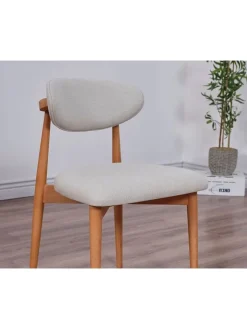 Evila Sitzmöbel<2er-Set: Stühle in Grau/ Hellbraun - (B)44 cm - (H)81 cm