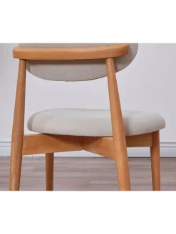 Evila Sitzmöbel<2er-Set: Stühle in Grau/ Hellbraun - (B)44 cm - (H)81 cm