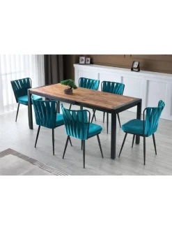 Scandinavia Concept Sitzmöbel<2er-Set: Stühle in Türkis - (B)43 x (H)82 x (T)43 cm
