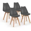 IDOMYA Factory Sitzmöbel<4er-Set: Stühle "Nordia" in Anthrazit/ Hellbraun - (B)51 x (H)79,5 x (T)46 cm