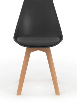 IDOMYA Factory Sitzmöbel<4er-Set: Stühle "Nordia" in Anthrazit/ Hellbraun - (B)51 x (H)79,5 x (T)46 cm